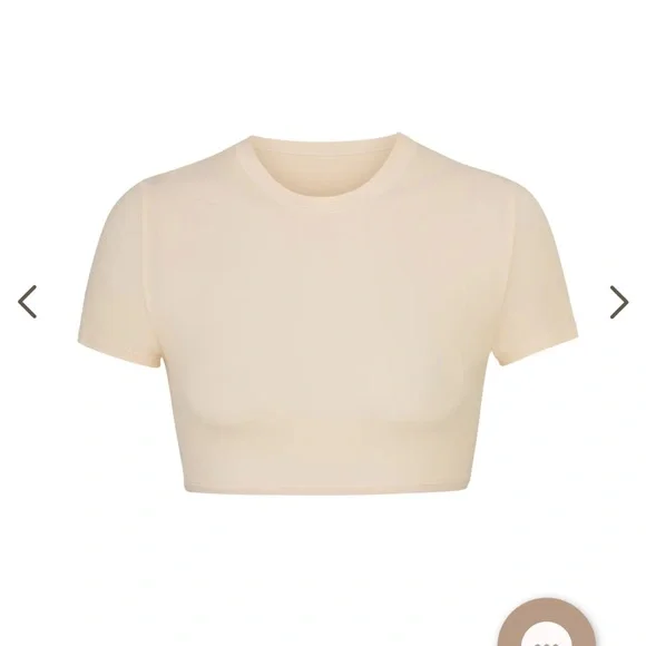 NWT SKIMS Super Cropped Shirt in Sand - XL - Picture 1 of 9